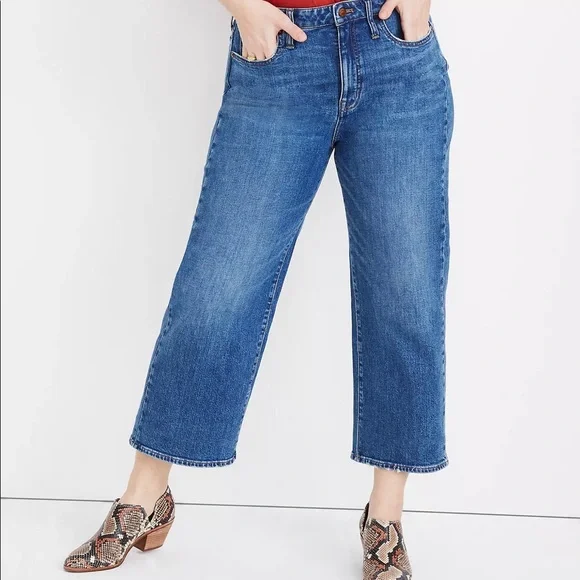 Madewell Curvy Slim Wide Leg Jeans Newington Wash Size 28 - Picture 3 of 10